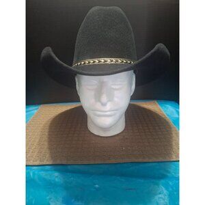 Black Felt Western Cowboy Hat With Braided Band size 7 (56)